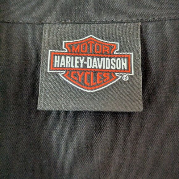 Harley-Davidson Honolulu Hawaii Men's Black Short Sleeve button-down Shirt - Picture 6 of 11